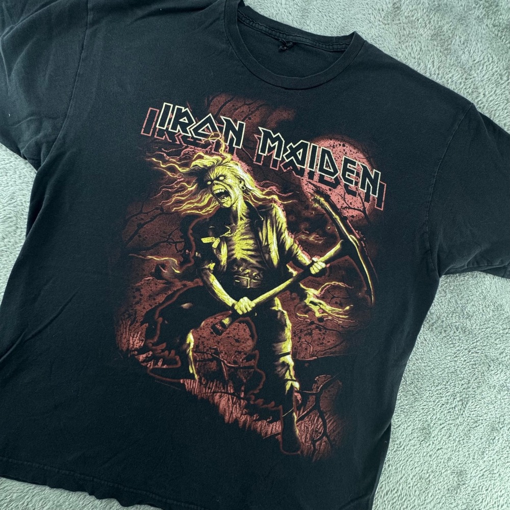 Iron Maiden Band T Shirt Men's Black Graphic Tee Eddie Y2K Metal Punk Core